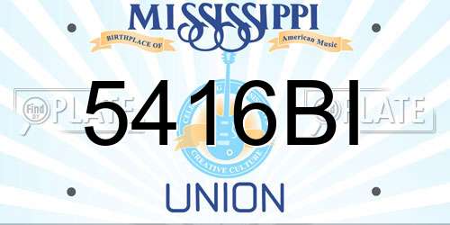 5416BI Mississippi License Plate