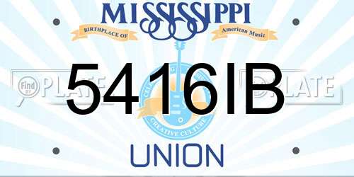 5416IB Mississippi License Plate