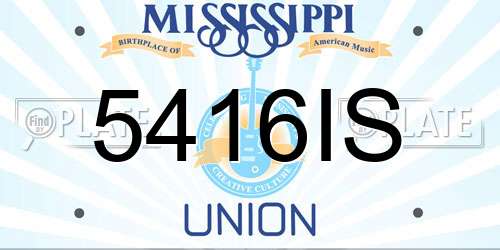 5416IS Mississippi License Plate