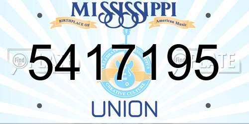 5417195 Mississippi License Plate