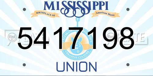 5417198 Mississippi License Plate