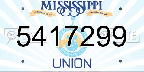 5417299 Mississippi License Plate