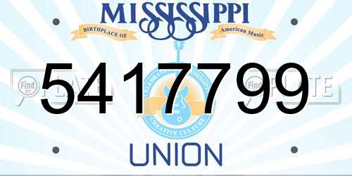 5417799 Mississippi License Plate