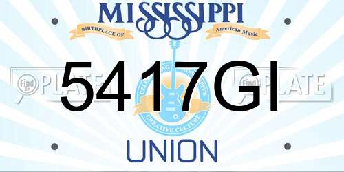 5417GI Mississippi License Plate