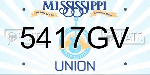 5417GV Mississippi License Plate