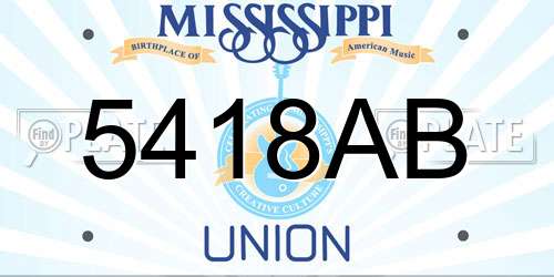 5418AB Mississippi License Plate