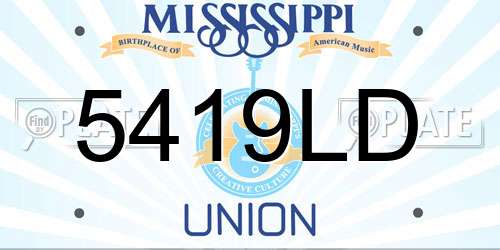 5419LD Mississippi License Plate