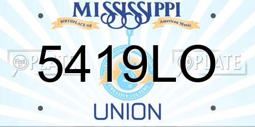 5419LO Mississippi License Plate