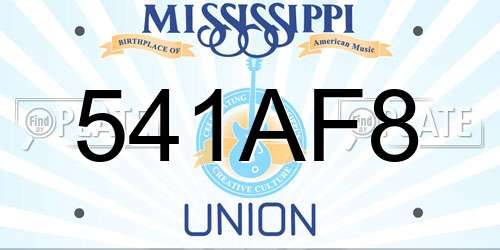 541AF8 Mississippi License Plate