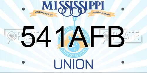 541AFB Mississippi License Plate