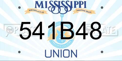 541B48 Mississippi License Plate