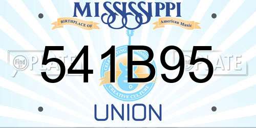 541B95 Mississippi License Plate
