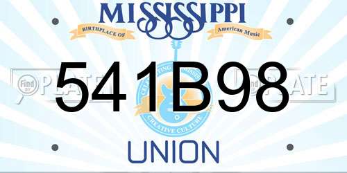 541B98 Mississippi License Plate