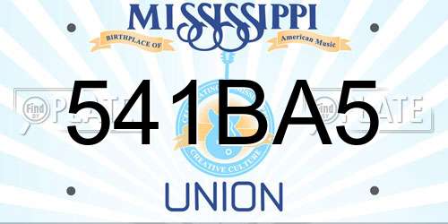 541BA5 Mississippi License Plate