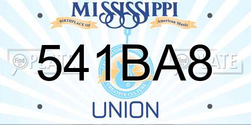 541BA8 Mississippi License Plate