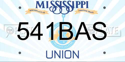 541BAS Mississippi License Plate