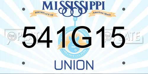 541G15 Mississippi License Plate