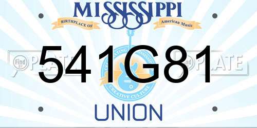 541G81 Mississippi License Plate