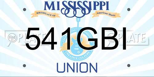 541GBI Mississippi License Plate