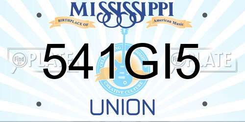 541GI5 Mississippi License Plate