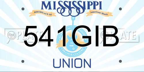 541GIB Mississippi License Plate