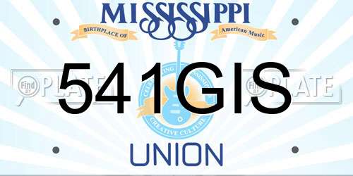 541GIS Mississippi License Plate