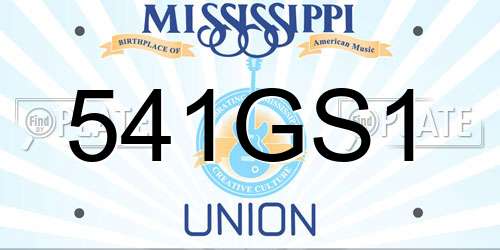 541GS1 Mississippi License Plate