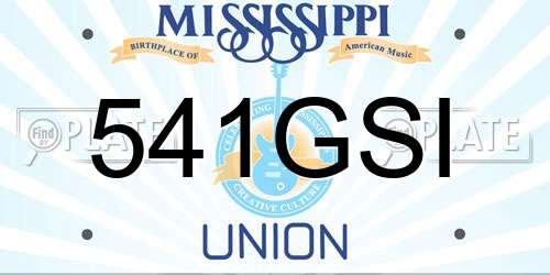 541GSI Mississippi License Plate