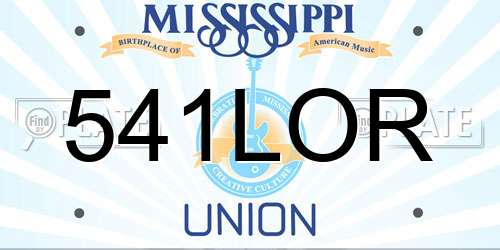 541LOR Mississippi License Plate