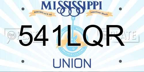 541LQR Mississippi License Plate