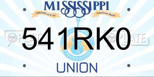 541RK0 Mississippi License Plate