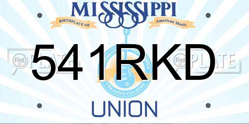 541RKD Mississippi License Plate