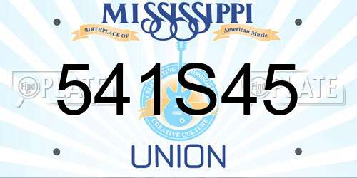 541S45 Mississippi License Plate