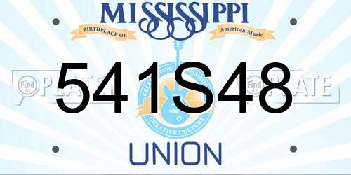 541S48 Mississippi License Plate