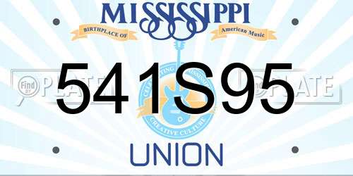 541S95 Mississippi License Plate