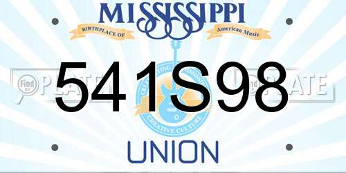 541S98 Mississippi License Plate