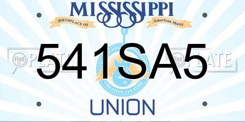 541SA5 Mississippi License Plate