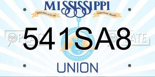 541SA8 Mississippi License Plate