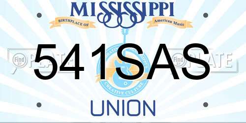 541SAS Mississippi License Plate