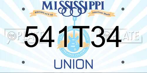 541T34 Mississippi License Plate