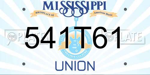541T61 Mississippi License Plate