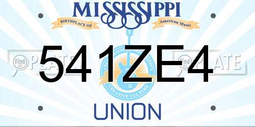 541ZE4 Mississippi License Plate