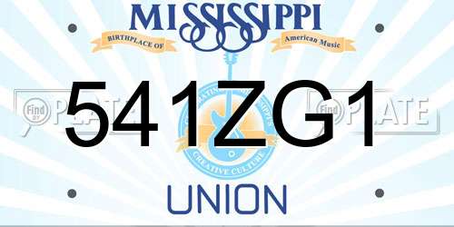 541ZG1 Mississippi License Plate