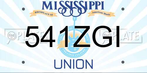 541ZGI Mississippi License Plate