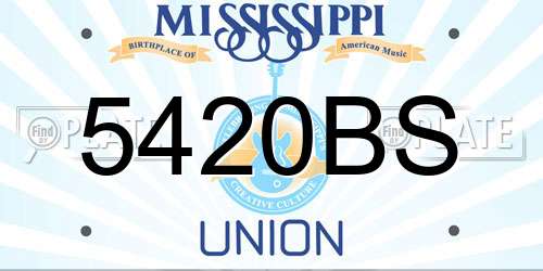 5420BS Mississippi License Plate