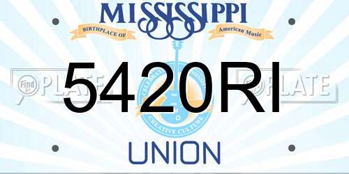 5420RI Mississippi License Plate