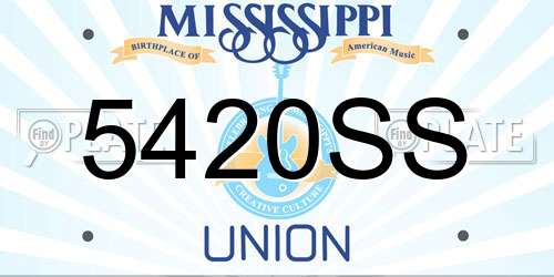 5420SS Mississippi License Plate
