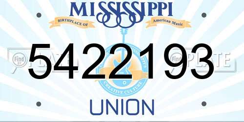 5422193 Mississippi License Plate
