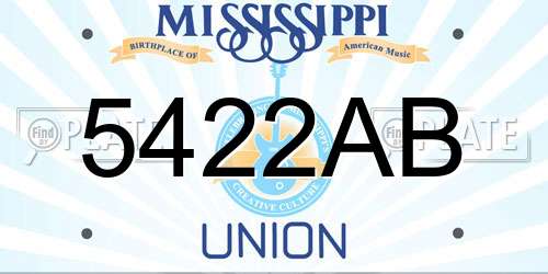 5422AB Mississippi License Plate