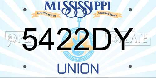 5422DY Mississippi License Plate